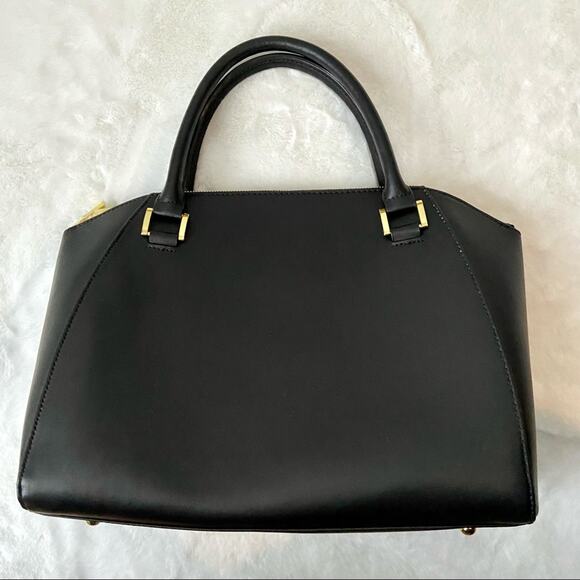 Joy & Iman Black Leather Satchel Purse - Picture 2 of 10